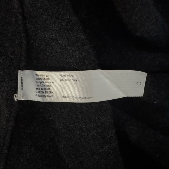 EILEEN FISHER Cardigan XS (oversized) Wool Maxi Open Front Duster Charcoal Gray - Picture 3 of 4